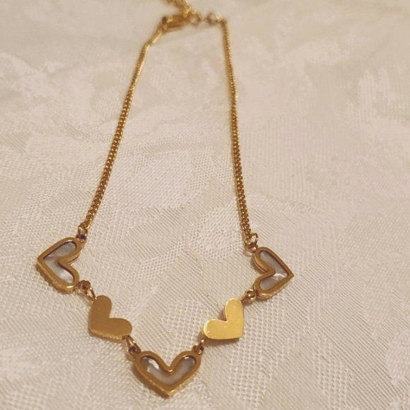 GOLD HEART ANKLE BRACELET - Picture 3 of 9